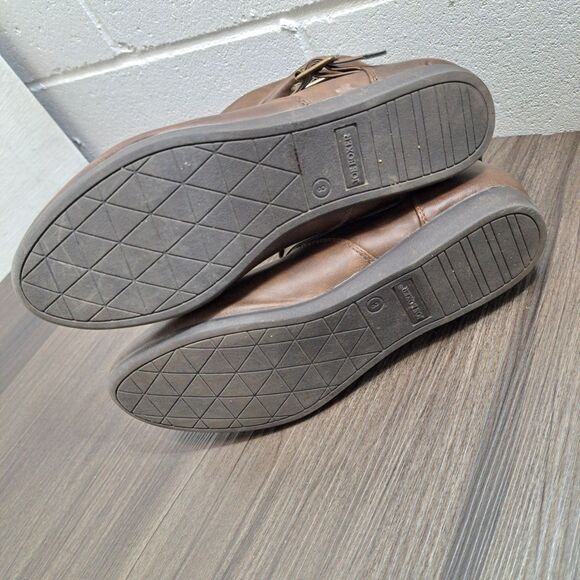 Joe Boxer Slouchy Boots. Brown Casual Pull On Boots With Buckle Women's Size 8 M - Picture 5 of 7